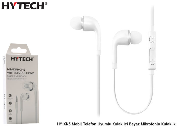 Hytech HY-XK5 Mobil Telefon Uyumlu Kulak içi siyah kulaklık
