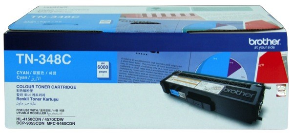 Brother TN-348C 6.000 Sayfa Cyan Mavi Toner HL-4150-4570 DCP-9055  MFC-9460-9970