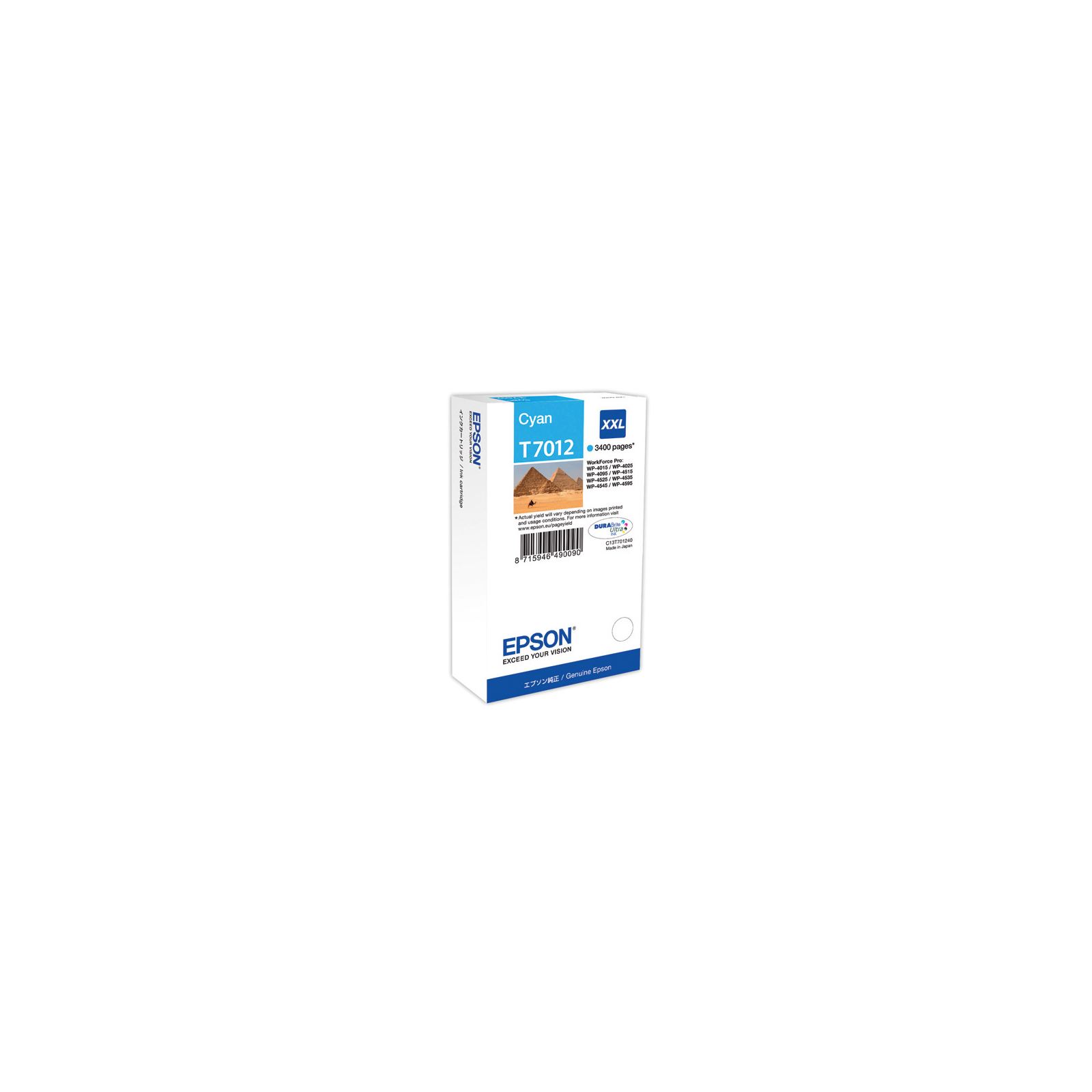 Epson T7012 Cyan Mavi 3.400 Sayfa Mürekkep Kartuş T70124010