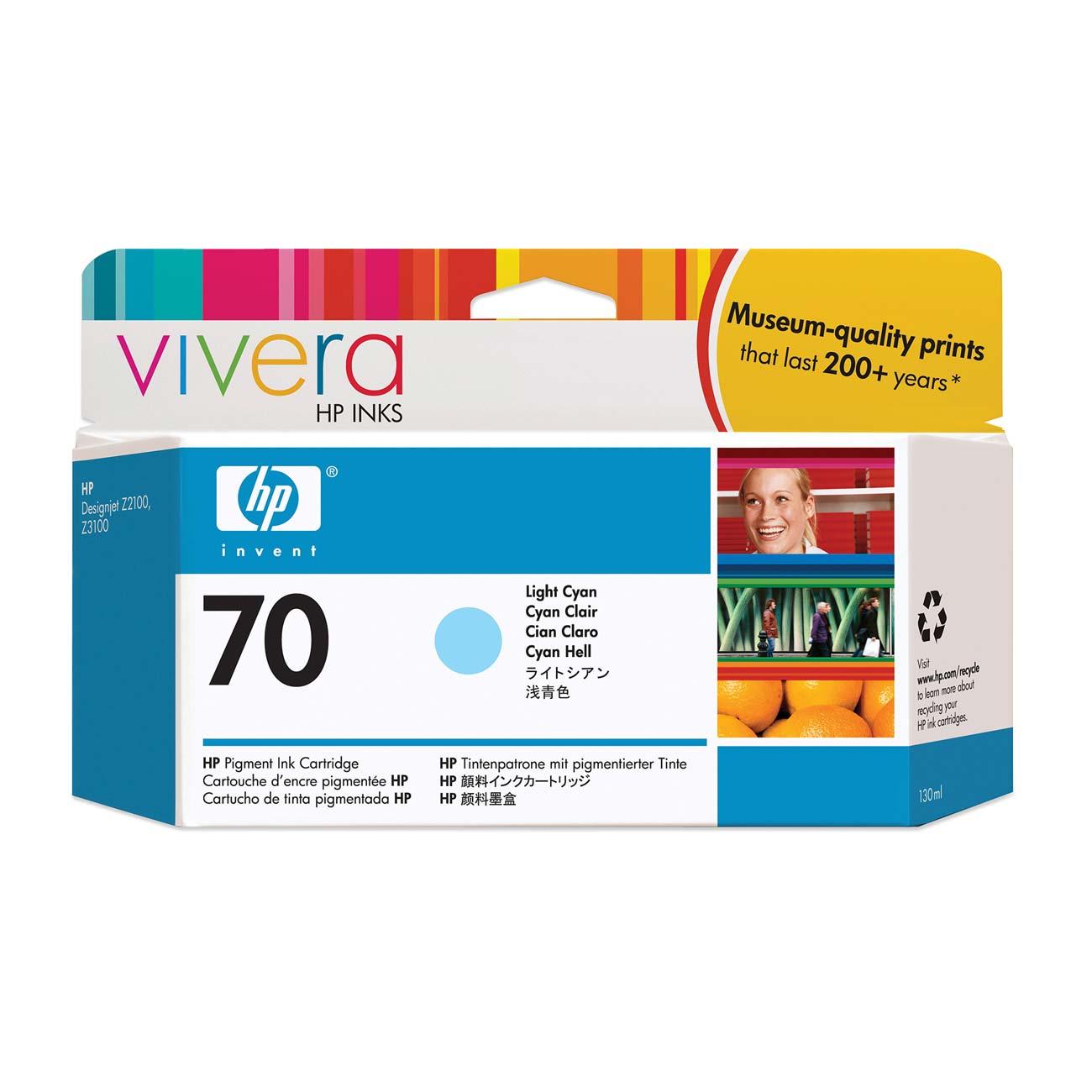 HP 70 Light Cyan Açık Mavi 130ML Plotter Kartuşu C9390A