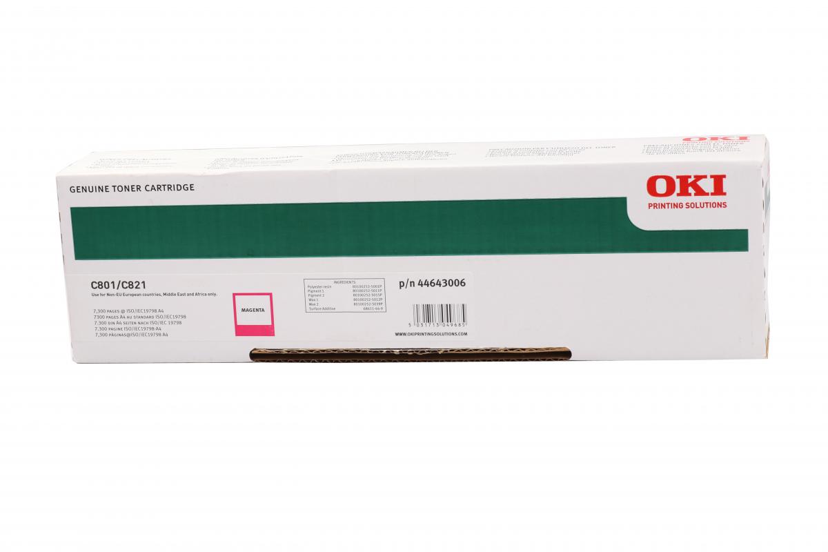 Oki C801-821 7.300 Sayfa Magenta Kırmızı Toner 44643006