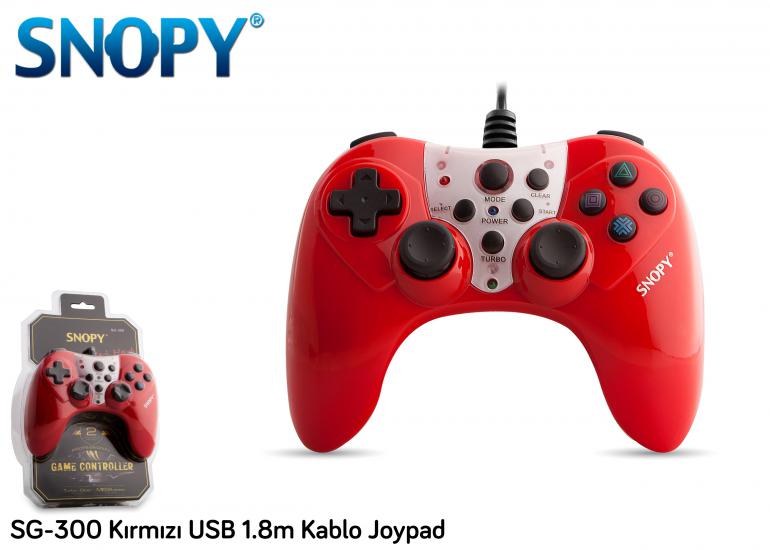 Snopy SG-300 Kırmızı Usb Gamepad 1.8m Kablo Uzunluğu