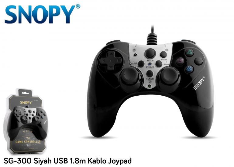 Snopy SG-300 Siyah Usb Gamepad 1.8m Kablo Uzunluğu