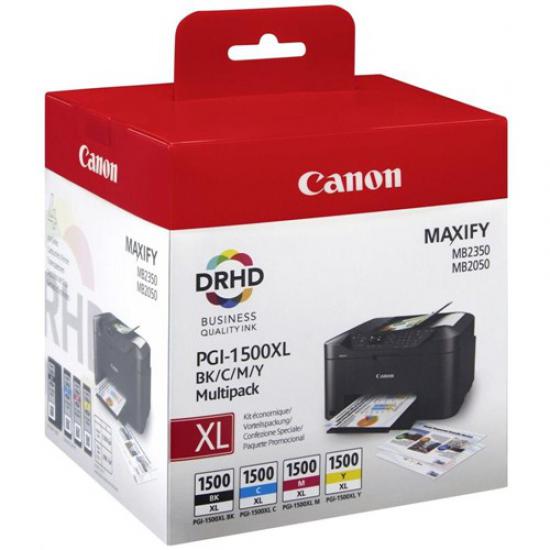Canon PGI-1500XL Black-Cyan-Magenta-Yellow Siyah-Mavi-Kırmızı-Sarı Multipack 4’lü Mürekkep Kartuş