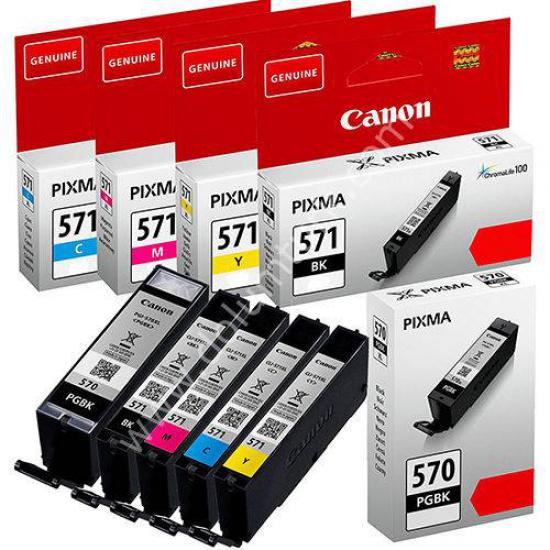 Canon PGI-570 CLI-571 Cyan-Magenta-Yellow-Black Mavi-Kırmızı-Sarı-Siyah Multipack 4’lü Mürekkep Kart