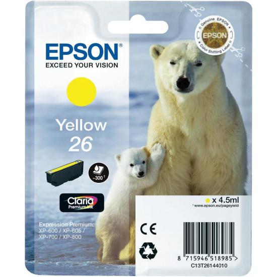Epson 26 Yellow Sarı Mürekkep Kartuş T26144020