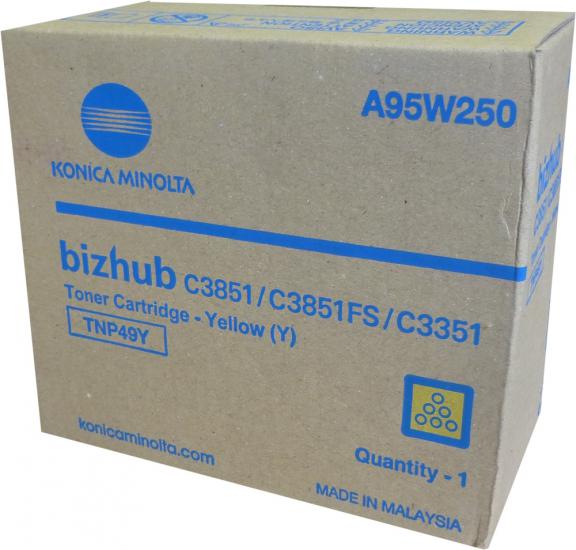 Konica Minolta TNP49Y Yellow Sarı Orjinal Fotokopi Toneri Bizhup C3351-3851