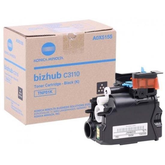Konica Minolta TNP51K Black Siyah Orjinal Fotokopi Toneri Bizhup C3110 A0X5155