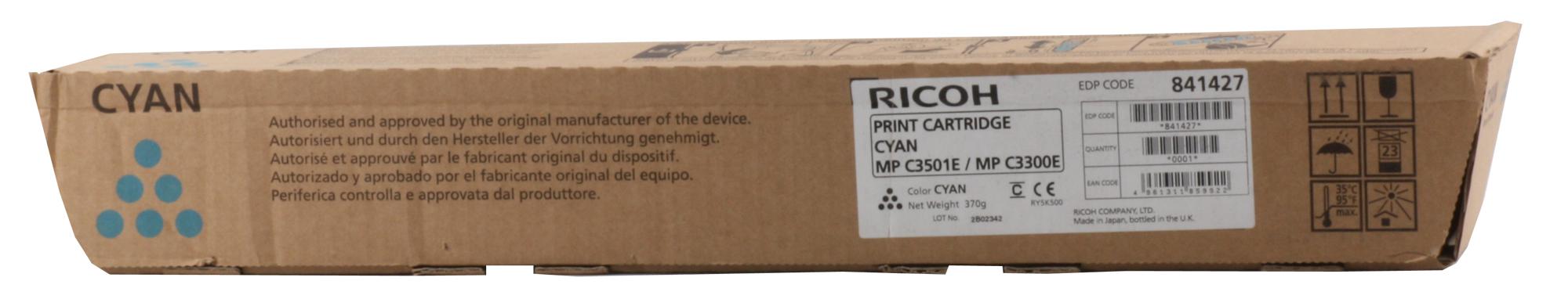 Ricoh MP C3300 Cyan Mavi Orjinal Fotokopi Toneri MP C2800-3001-3501 16.000 Sayfa