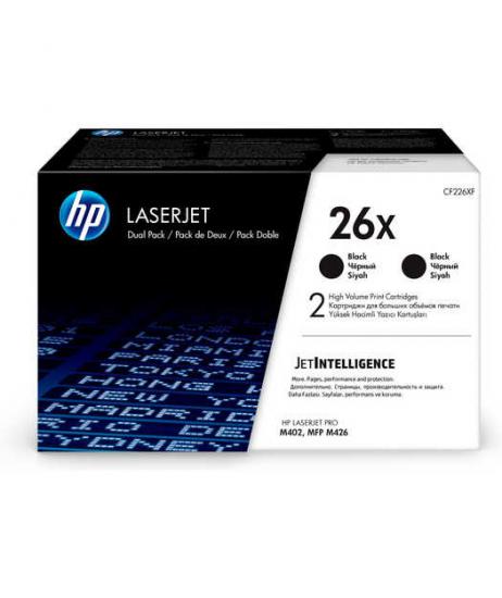 HP 26XD Black Siyah Yüksek Kapasite 2li 9.000 Sayfa Toner CF226XD
