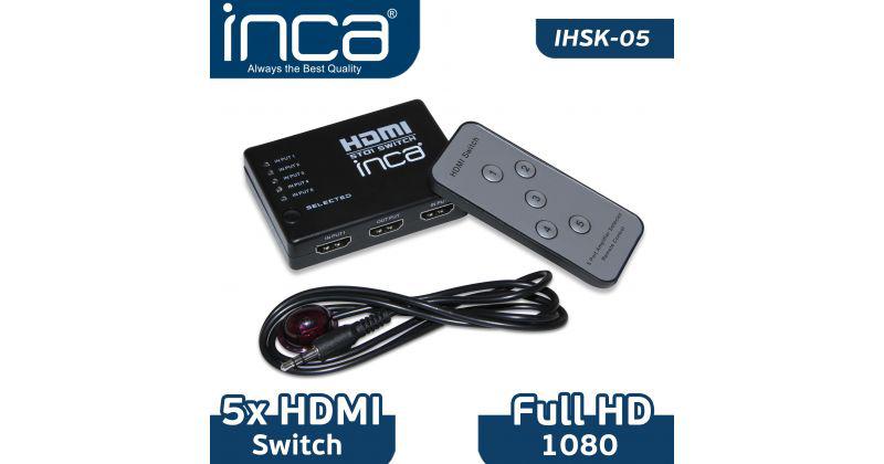 Inca ıhsk-05 Fullhd5 Giriş 1 Çıkış Uzaktan Kumandalı Hdmi Switch