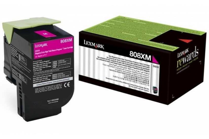 Lexmark 80C8XM0 4.000 Sayfa Magenta Kırmızı Toner CX510 808XM