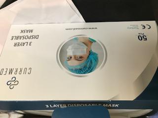 Currmed Lastik Halkalı 3 Katlı Telli Maske 50li Paket