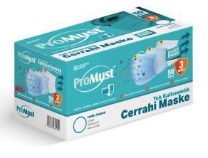Promust 50li Meltblown Yeşil Geniş Lastik Halkalı 3 Katlı Ultrasonic Cerrahi Maske