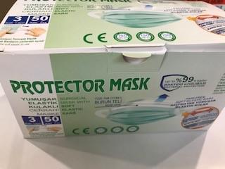 Protector 50li Yeşil Geniş Lastikli Meltblow Cerrahi Maske