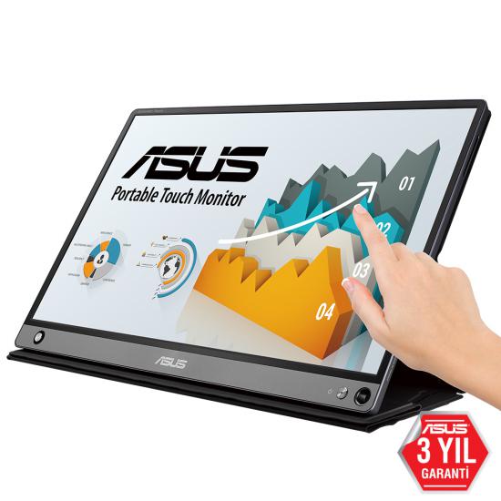 Asus 15.6’’ ZenScreen Touch MB16AMT Dahili Pil(7800mAh) USB Type-C Micro-Hdmi Dokunmatik IPS Monitör