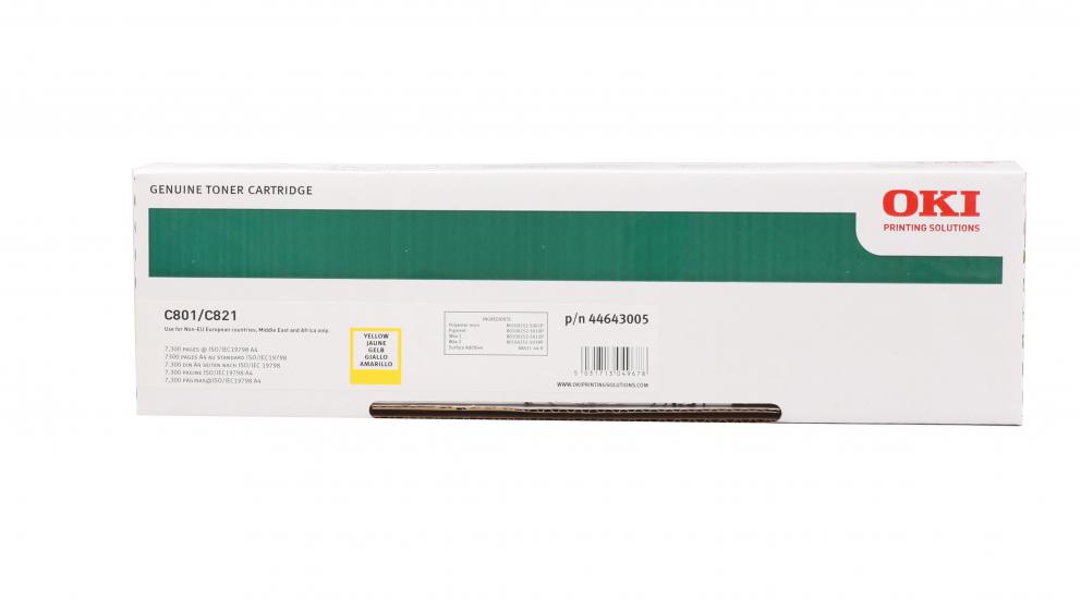 Oki C801-821 7.300 Sayfa Yellow Sarı Toner 44643005
