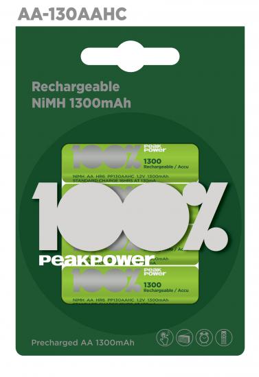Peak Power AA Boy Kalem Pil Şarjlı 1300mAh 4’lü Paket 130AAHCMTK