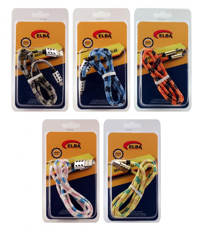 Elba ECK-48M Bağlantı Kablosu Micro 1mt Renkli