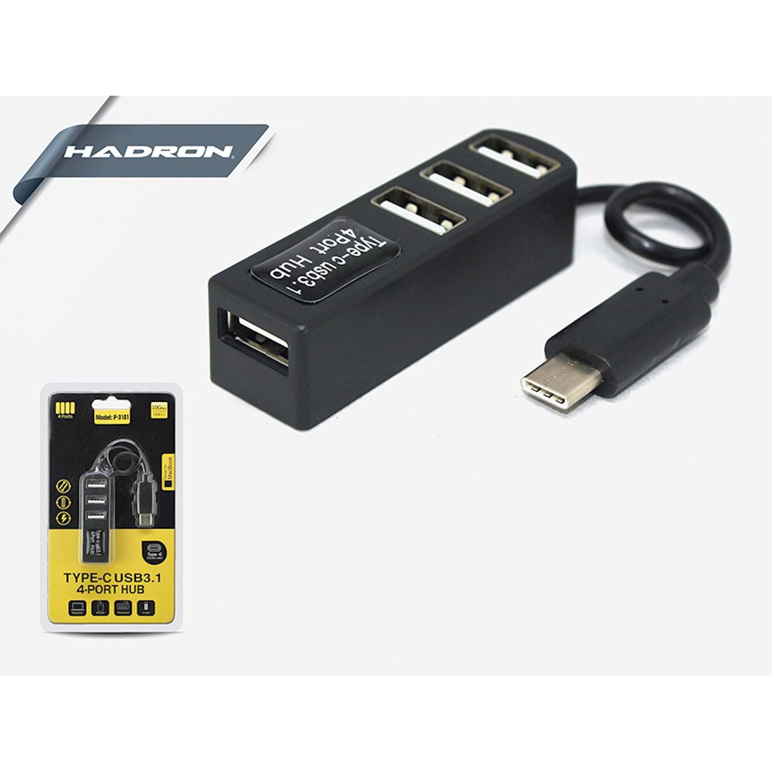 Hadron HN152 Usb Çoğaltıcı Type-C Telefon Uyumlu 4 Port