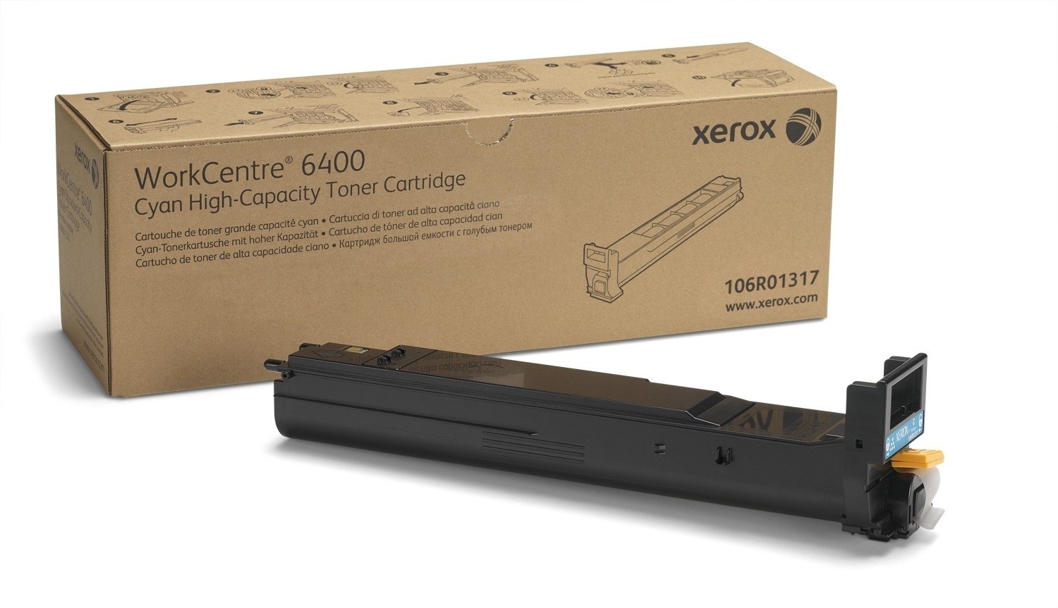 Xerox 106R01317 WorkCentre 6400 Yüksek Kapasite Cyan Mavi Toner 14.000 Sayfa